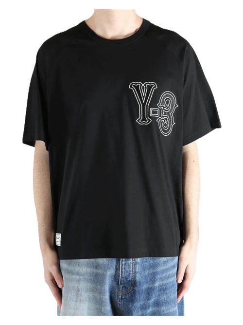 Y-3T-shirt in cotone con ricamo Adidas Y3 | KQ9307BLACK